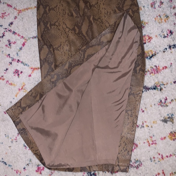Snake skin print leather midi skirt Zeynep Arcay - Picture 7 of 12